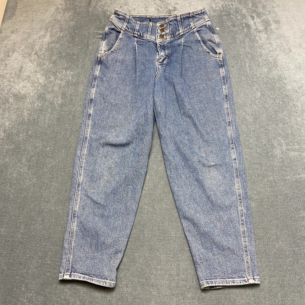 Hollister Ultra High Rise 80s Mom Jeans Womens 5 Blue Denim Relaxed Fit Straight